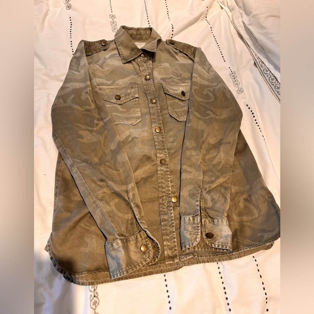 Current/Elliott Camouflage Print Button Down Shir… - image 1